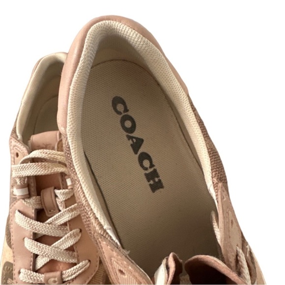 COACH CitySole Signature Print Court Trainers in Tan and Blush Size 9.5 - Picture 8 of 10